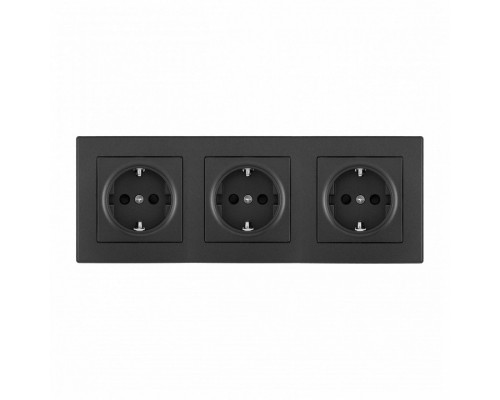 Розетка с заземлением и со шторкой Arte Milano SET06-3 SET06-3-40-1x3 black