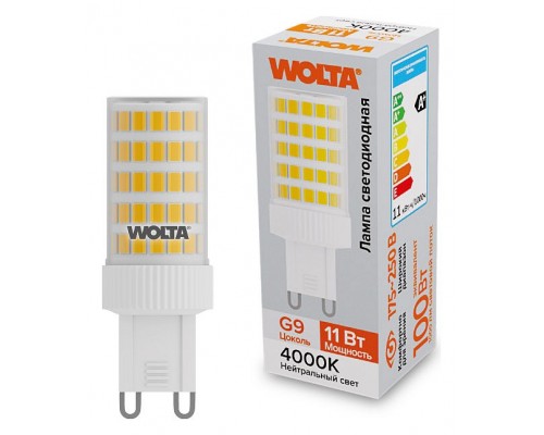 Лампа светодиодная Wolta  G9 11Вт 4000K WSTD-JCD-11W4KG9-C