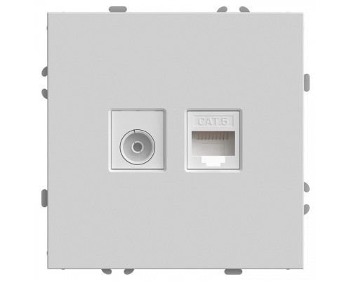 ТВ-розетка и розетка Ethernet RJ-45 без рамки Stekker RST00-5106-01 49872 ТВ-розетка и розетка Ethernet RJ-45 без рамки Stekker RST00-5106-01 49872