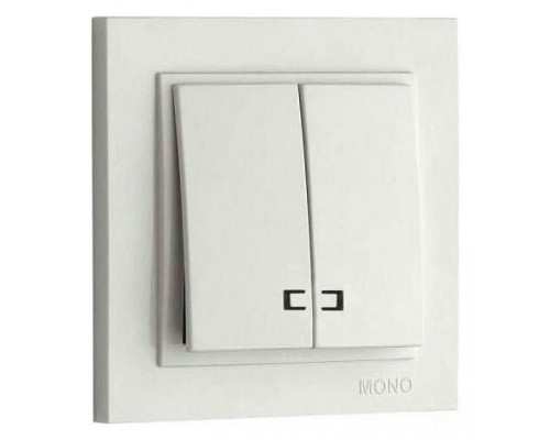 Выключатель двухклавишный с подсветкой Mono Electric Despina 102-010025-103 Выключатель двухклавишный с подсветкой Mono Electric Despina 102-010025-103