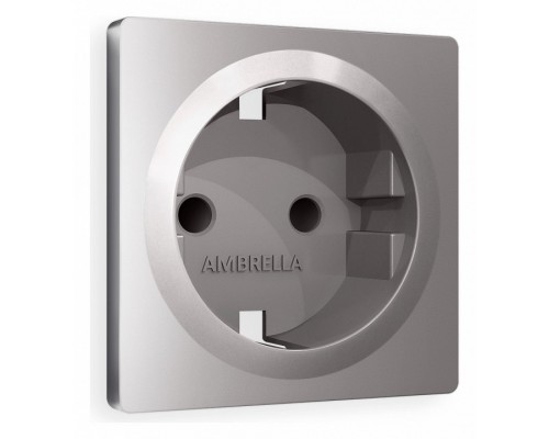 Накладка для розетки с заземлением и со шторками Ambrella Volt Quant AP5070 Накладка для розетки с заземлением и со шторками Ambrella Volt Quant AP5070