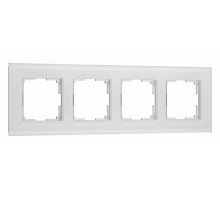 Рамка на 4 поста Werkel Senso (белый, стекло soft-touch) W0043101