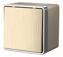 Выключатель одноклавишный влагозащищенный Werkel Gallant (шампань рифленый) W5010210