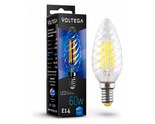 Лампа светодиодная Voltega Candle corn 6W E14 6Вт 4000K 7028 Лампа светодиодная Voltega Candle corn 6W E14 6Вт 4000K 7028