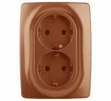 Розетка двойная с заземлением Эра Эра 12 12-2106-14