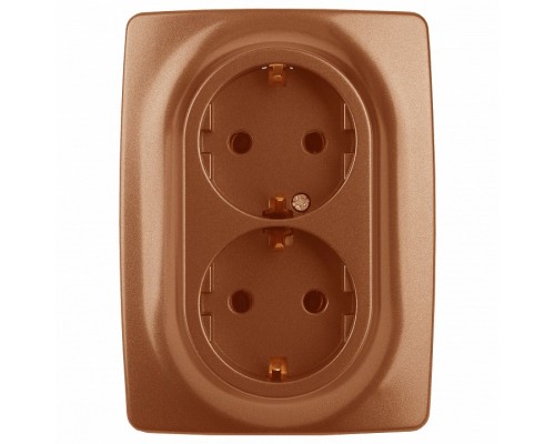 Розетка двойная с заземлением Эра Эра 12 12-2106-14
