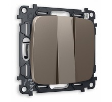 Выключатель трехклавишный без рамки Ambrella Volt Quant MO635010