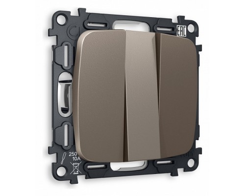 Выключатель трехклавишный без рамки Ambrella Volt Quant MO635010