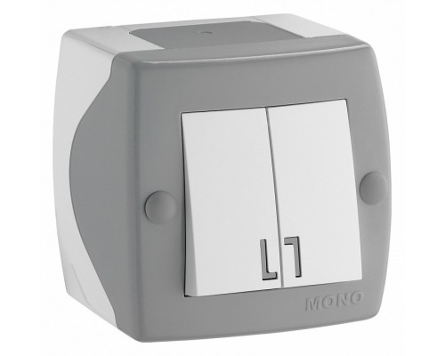 Выключатель двухклавишный Mono Electric Octans IP20 104-020001-102 Выключатель двухклавишный Mono Electric Octans IP20 104-020001-102