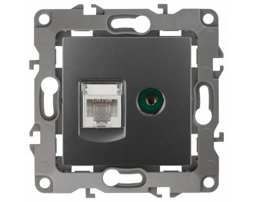 ТВ-розетка и розетка Ethernet RJ-45 без рамки Эра Эра 12 12-3110-12