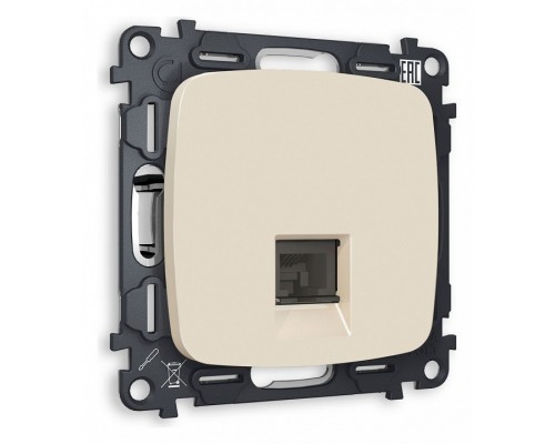 Розетка Ethernet RJ-45 и со шторками, без рамки Ambrella Volt Quant MO332010