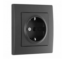 Розетка с заземлением и со шторкой Arte Milano SET06-1 SET06-1-40-1 black
