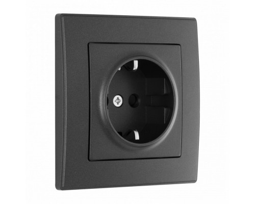 Розетка с заземлением и со шторкой Arte Milano SET06-1 SET06-1-40-1 black