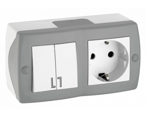 Блок с розеткой и выключателем Mono Electric Octans IP20 104-020001-181 Блок с розеткой и выключателем Mono Electric Octans IP20 104-020001-181
