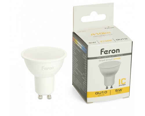Лампа светодиодная Feron LB-24 GU10 5Вт 2700K 51215 Лампа светодиодная Feron LB-24 GU10 5Вт 2700K 51215