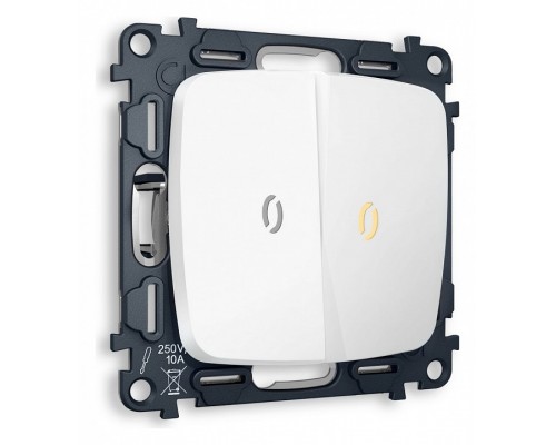 Выключатель двухклавишный с подсветкой без рамки Ambrella Volt Quant MO124010