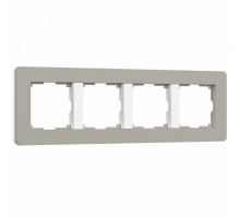Рамка на 4 поста Werkel Split (дымчатый/белый, soft-touch) W0043067
