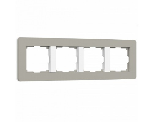Рамка на 4 поста Werkel Split (дымчатый/белый, soft-touch) W0043067