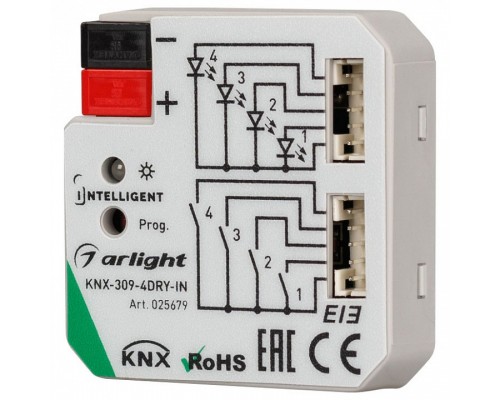 Контроллер штор Arlight Intelligent KNX-309-4DRY-IN (BUS) Контроллер штор Arlight Intelligent KNX-309-4DRY-IN (BUS)