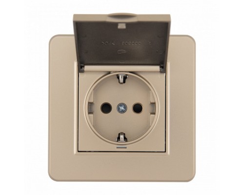 Розетка с заземлением и шторкой, с крышкой Arte Milano SET16-1 SET16-1-41-1 shampan