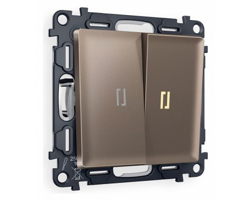 Выключатель проходной двухклавишный с подсветкой Ambrella Volt Quant MA634030
