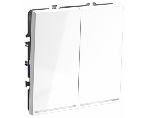 Выключатель проходной двухклавишный с подсветкой без рамки Voltum S70 VLS020401