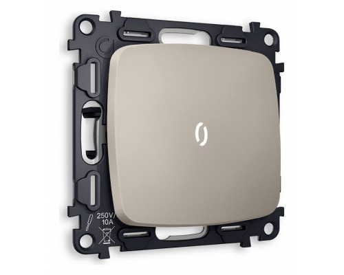 Выключатель проходной одноклавишный с подсветкой без рамки Ambrella Volt Quant MO362035