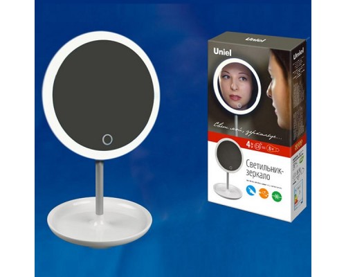 Зеркало настольное с подсветкой Uniel TLD-590 TLD-590 White/LED/80Lm/6000K/Dimmer Зеркало настольное с подсветкой Uniel TLD-590 TLD-590 White/LED/80Lm/6000K/Dimmer