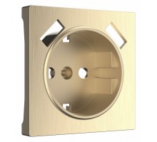 Накладка для розетки с заземлением и 2хUSB Werkel шампань рифленый W1179510