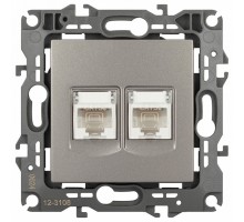 Розетка двойная Ethernet RJ-45 без рамки Эра Эра 12 12-3108-16