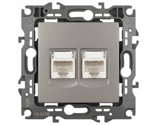 Розетка двойная Ethernet RJ-45 без рамки Эра Эра 12 12-3108-16