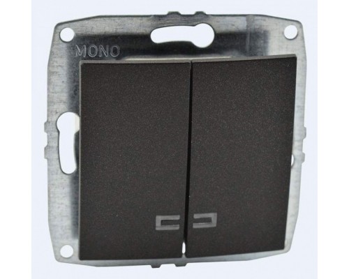 Выключатель двухклавишный с подсветкой без рамки Mono Electric Despina / Larissa 500-002025-103 Выключатель двухклавишный с подсветкой без рамки Mono Electric Despina / Larissa 500-002025-103