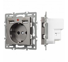 Розетка с заземлением и 2хUSB type A, без рамки Arlight SCT 043735