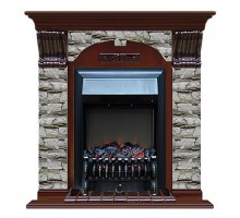 Комплект из электрокамина напольного и портала (106.5x36.5x98 см) Арочный Алтай Fobos BL АР000009