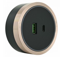 Розетка USB и type C на треке Arte Milano Am-track-sockets 380066TS LED/USB-Type-C Gold
