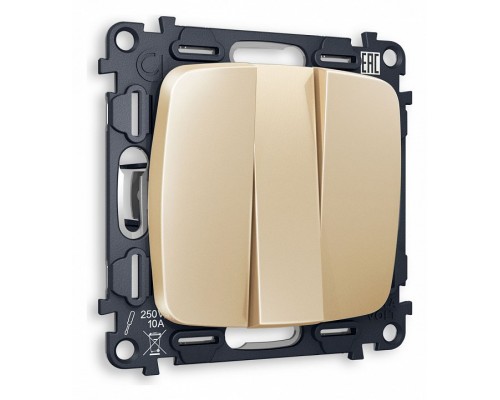 Выключатель трехклавишный без рамки Ambrella Volt Quant MO605010