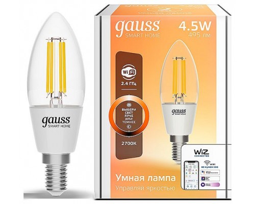 Лампа светодиодная Gauss Smart Home E14 4.5Вт 2700K 1230112 Лампа светодиодная Gauss Smart Home E14 4.5Вт 2700K 1230112