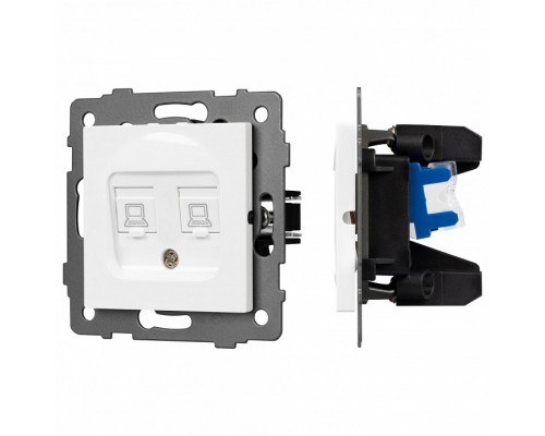Розетка двойная RJ-12 и Ethernet RJ-45, без рамки Arlight SCT 049854