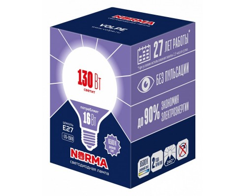 Лампа светодиодная Volpe LED-G95 E27 16Вт 6500K UL-00010995 Лампа светодиодная Volpe LED-G95 E27 16Вт 6500K UL-00010995