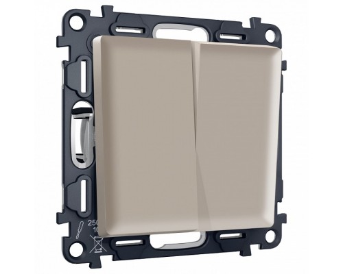 Выключатель перекрестный двухклавишный без рамки Ambrella Volt MA MA363030