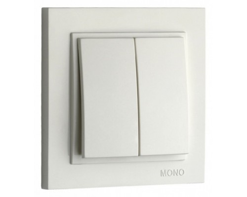 Выключатель проходной двухклавишный без рамки Mono Electric Despina / Larissa 500-001925-102 Выключатель проходной двухклавишный без рамки Mono Electric Despina / Larissa 500-001925-102
