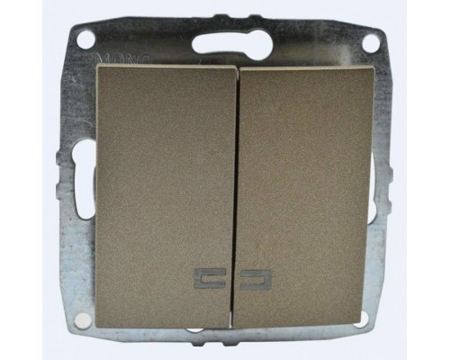 Выключатель двухклавишный с подсветкой без рамки Mono Electric Despina / Larissa 500-002325-103 Выключатель двухклавишный с подсветкой без рамки Mono Electric Despina / Larissa 500-002325-103