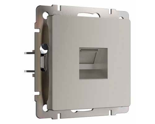Розетка Ethernet RJ-45 и со шторками, без рамки Werkel дымчатый W1281004