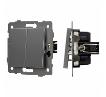 Выключатель самовозвратный двухклавишный без рамки Arlight SWT 049885