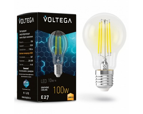 Лампа светодиодная Voltega General purpose bulb E27 9Вт 3000K 7228 Лампа светодиодная Voltega General purpose bulb E27 9Вт 3000K 7228