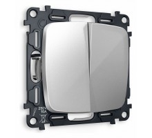 Выключатель проходной двухклавишный без рамки Ambrella Volt Quant MO403020