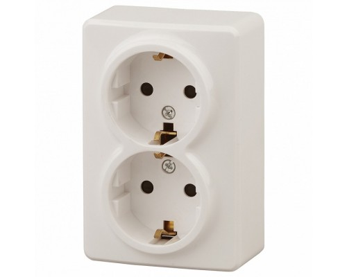 Розетка двойная с заземлением Эра Эра Эксперт 11-2205-02