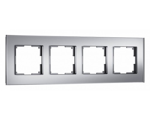Рамка на 4 поста Werkel Senso (серебряный, стекло soft-touch) W0043106 Рамка на 4 поста Werkel Senso (серебряный, стекло soft-touch) W0043106