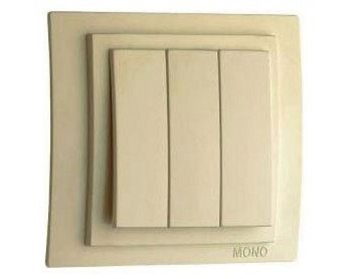 Выключатель трехклавишный без рамки Mono Electric Larissa 103-171722-114 Выключатель трехклавишный без рамки Mono Electric Larissa 103-171722-114
