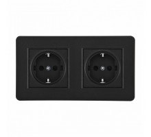 Розетка с заземлением и со шторкой Arte Milano SET16-2 SET16-2-40-1x2 black